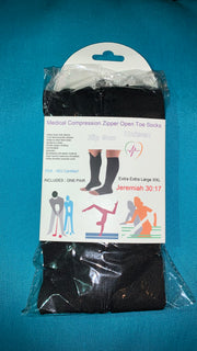 Zip-up compression socks